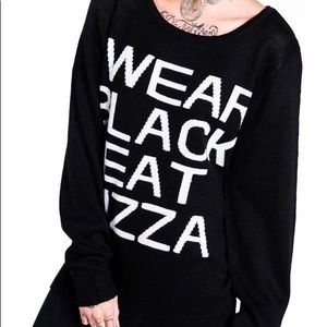 Killstar Wear Black Eat Pizza Sweater